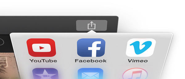 Screenshot of a browser's sharing social options